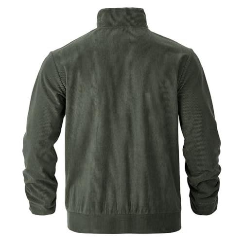 Mens Jacket Heavyweight Corduroy Button Down Stand Collar Fall Winter Coat - image 5