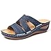 Damen Atmungsaktiv Slipper Hausschuhe Sandalen, Laufschuhe Offene Zehen Sneakers, Pantoffeln Sommer Outdoor Strand Schuhe,Blau,37