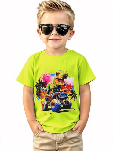 Funnycokid Toddler Boys Shirts Kids Tshirt Truck Dinosaur Tees 2T 3T - image 1