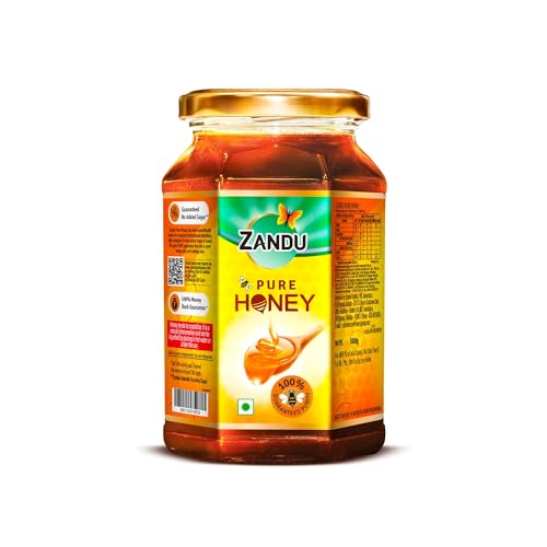 Zandu Pure Honey, 100% Purity, No Added Sugar, 500g Zandu Pure Honey, 100% Purity, No Added Sugar, 500g