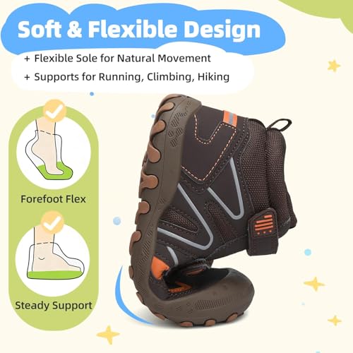 Image of Mishansha Kids Water Resistant Hiking Boots, Boys Girls Anti Collision Anti-Skid Athletic Outdoor Ankle Adventure Trekking Shoes
