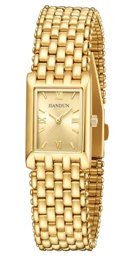JIANDUN Petite Watches for Women Vintage Ladies Quartz Wrist Watches Stainless Steel Band Womens Watch Luxury Bracelet Tools Included