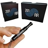 Rauchentwöhnung Hilfsmittel – Echter ZUGWIDERSTAND – Nikotin & Chemiefrei – Simuliert Rauchgefühl – Stressabbau & Atemtraining – Edelstahl Kette (Obsidian-Schwarz)