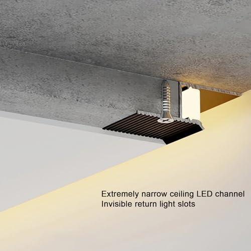 JARBIH 1M/3.3ft Suspended Ceiling Aluminum Profile, Z-Type/T-Type Extremely Narrow Shadow Slit Line Lamp, Groove Decorative Strip Ceiling Plasterboard Edge LED Strip Channel (White-Z Type-5PACk) by JARBIH - Image 4
