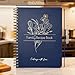 Recipe Book to Write in Your Own Recipes - Spiral Blank Cookbook 150 Pages Holds 144 Recipes - Elegant Waterproof Cover Big Recipe Journal - Easy to Use Layout (A5 (6.0x8.5 Inch)) (Deep blue)