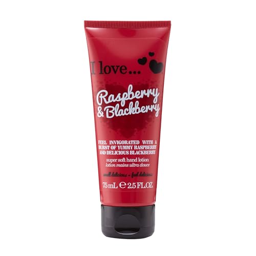 I Love Originals Raspberry & Blackberry Hand Lotion, Helps to Soothe Skin & Relieves Dry Hands, Made With 87% Naturally Derived Ingredients For Soft & Scented Hands, Vegan-Friendly - 75ml