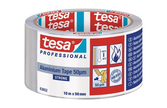 tesa Cintas de Aluminio Fuerte 50 micras 10m x 50mm con...