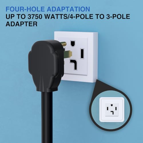 image for Nilight EV Dryer Adapter Cord 30 Amp to 30Amp 4 Prong 125V/250V 7500 W