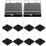 LALAFINA Caja Organizadora para Insignias con Esponja Negra Plana, Tamaño 56x56x22 Mm, 10 Unidades, Estuche Reutilizable para Pines de Solapa y Exhibición de Objetos Pequeños, Adecuado