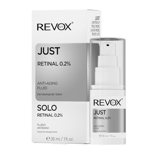 REVOX B77 - Just Retinal 0.2% Fluid, 30 ml, Sérum Antiedad, Renovación Celular, Reduce Arrugas y Finas Líneas, Firmeza y Elasticidad, Mejora Textura y Tono de Piel, Estimula Producción de Colágeno