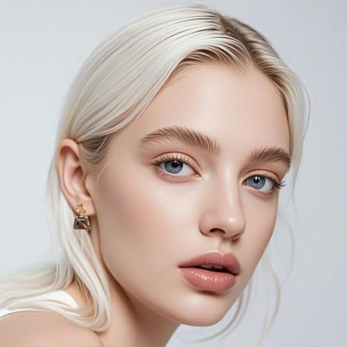 Small Brown Crystal Dangle Earrings for Women – Hypoallergenic Amber Drops, Lightweight Geometric Earrings for Sensitive Ears, Fashion Jewelry Gift for Birthday and Holidays2