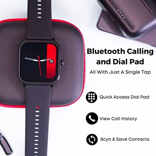 Image of Era Bluetooth Calling Smartwatch with 1.81 inch Full Touch Display, Voice Assistance, SPO2 & Heart Rate Monitoring, Smart Notifications, Music Control, Remote Camera, In-Built Mic & Speaker with IP67 Rating (Black)