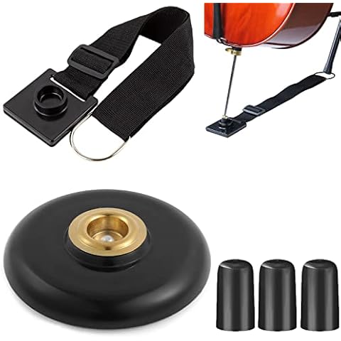 OBTANIM 5 Pcs Cello Endpin Anchor Stopper Include Cello Adjustable Strap Rest Cello Endpin Non Slip Stand Holder 3 Pcs Rubber Tip Floor Protector for Cello Bass Performance Accessories Cover