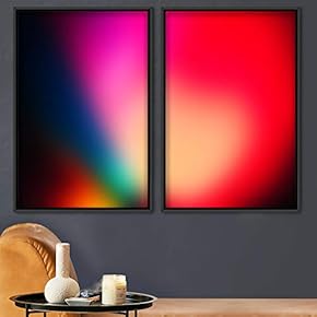 signwin 2 Piece Framed Canvas Wall Art Colorful...