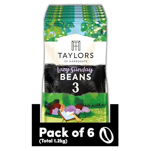 Taylors of Harrogate Lazy Sunday Coffee Beans, 200 g (Pack of 6 - Total 1.2kg)