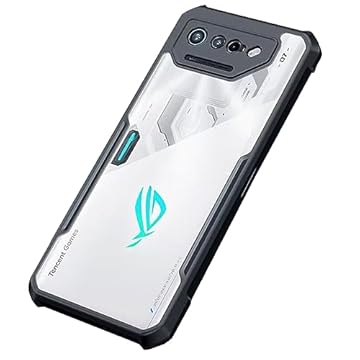 LHNUNP Capa para ASUS ROG Phone 5 / 5s / 5 Pro / 5s Pro Capa protetora traseira de PC transparente para câmera protetora de armadura resistente fina e com melhor aderência anti-impressão digital