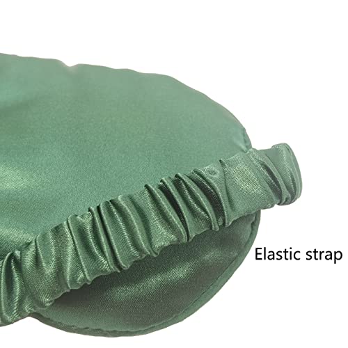 ECHOLLY Sleep Eye Mask - Perfect Light Blockout Comfort Soft Silk Mask for Women Men With 2 Pairs of Ear Plugs and Pouch for Travelling (Green) - Image 6