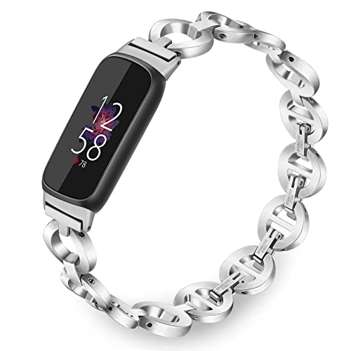 TRUMiRR Band for Fitbit Luxe Women, Stainless Steel Band Jewelry Strap for Fitbit Luxe Fitness...