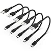 30 cm Korte Micro USB Kabel [5 Stuks], USB A naar Micro Oplaadkabel 3A Snellaadkabel en Datakabel Compatibel met Samsung Galaxy S7/S6/S5/J3/J5/J7, Huawei, HTC, LG, Nexus, Sony, Kindle, PS4