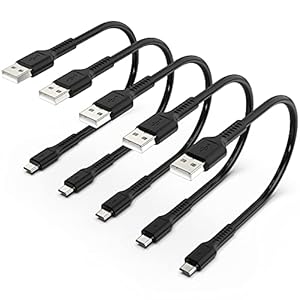30 cm Korte Micro USB Kabel [5 Stuks], USB A naar Micro Oplaadkabel 3A Snellaadkabel en Datakabel Compatibel met Samsung Galaxy S7/S6/S5/J3/J5/J7, Huawei, HTC, LG, Nexus, Sony, Kindle, PS4