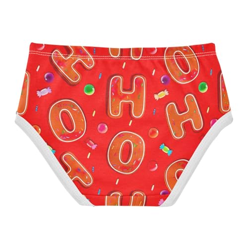 Christmas OH Gingerbread Cookies Red Toddler Underwear Floral 2t Cotton Panties for Girl Fun Print Briefs Undies Kids2