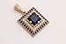 Turkish Handmade Jewelry Small Square Shape Sapphire and Round Cut Topaz 925 Sterling Silver Jewelry Set Earrings,Pendant and Ring Size Option