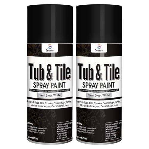Tub and Tile Spray Paint White Semi-Gloss Waterproof Spray White