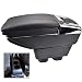 XUKEY Armrest Rotatable Black Leather Center Console Storage Box for Nissan Versa Tiida Latio 2007-2011 Arm Rest