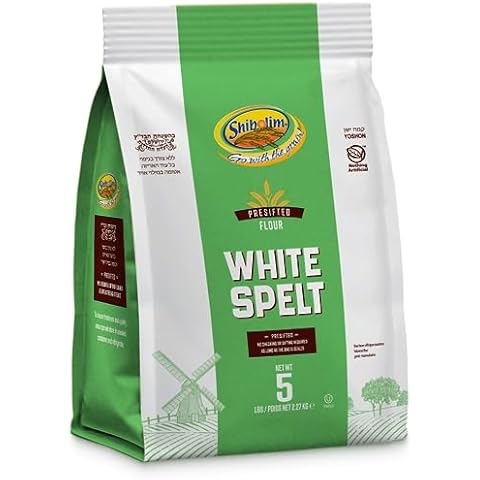 Shibolim Stone Ground White Spelt Flour, 5lb | Triple Sifted Flour | 100% Whole Grain | Great Sourdogh Bread Flour | Certified Kosher Cover