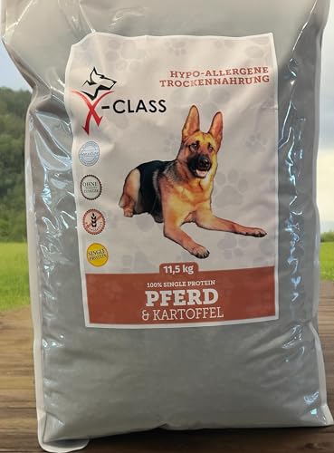 Pferd mit Kartoffel, Hypoallergenes Singleprotein Trockenfutter für Hunde, getreidefrei, für allergische und ernährungssensible Hunde, 11,5 kg