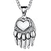 FaithHeart Edelstahl Viking Bäre Kette Retro Nordischer Bärentatze Anhänger mit Geschenkebox für damen und Herren