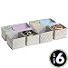 mDesign Juego de 6 organizadores de cajones de tela – Separadores de...