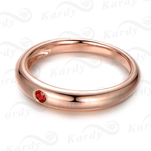 Bague de fiançailles en rubis véritable et or rose, le cadeau de mariage idéal - 3