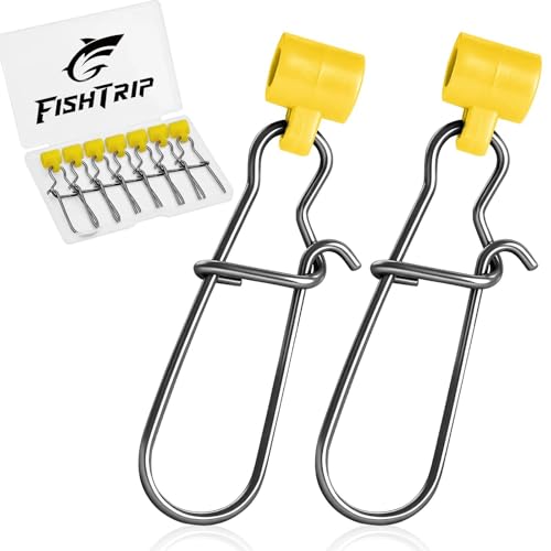 FishTrip Sinker Slides for Fishing Rigs - 25pcs Duo Lock Snaps for Fishing Line Heavy Duty Weights Sinkers Saltwater Connector Accessories