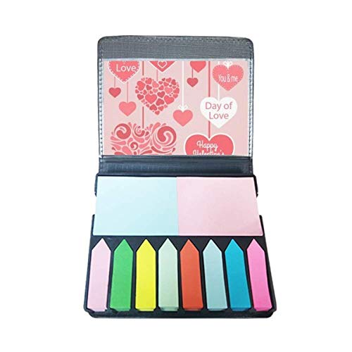 Marque-page cœur Saint-Valentin et bloc note repositionnable coloré pour indexation de documents