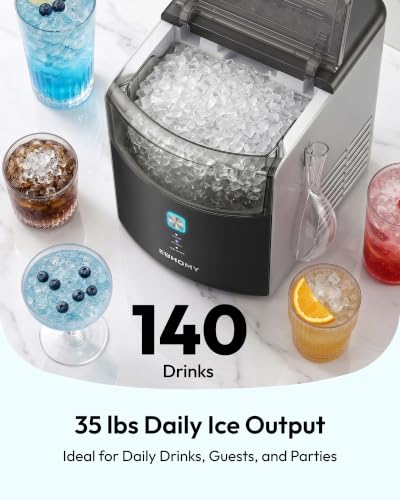 Image of EUHOMY Countertop Nugget Ice Maker, 35lbs Daily Sonic Crushed Ice Machine