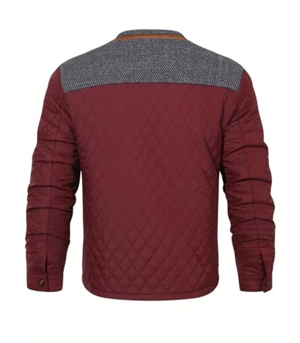 FTIMILD Men's Diamond Quilted Puffer Down Jacket Lightweight Casual Button Down Coats2