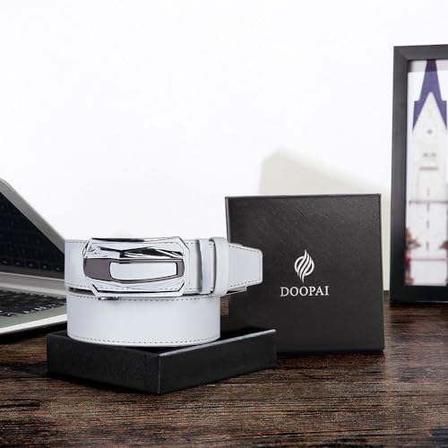 Image of DOOPAI Men's Ratchet Leather Belt Set - 2 Pack Sliding Belt Adjustable For Gift Mens Dress Casual 1 3 /8 inch,Cut for Fit