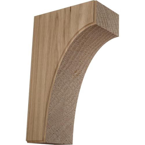 Ekena Millwork BKTW05X06X10CVRO Clarksville Wood Brackets, 5 1/4"W x 6"D x 10"H , Red Oak