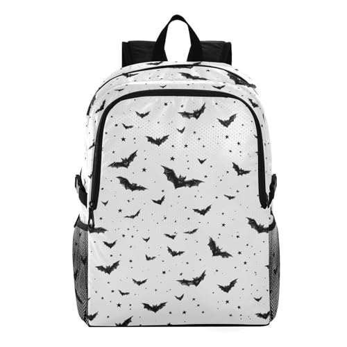 AIXIWAWA Lightweight Hiking Backpacks Bats Pattern Print, Foldable Waterproof Daypack for Commute Travel
