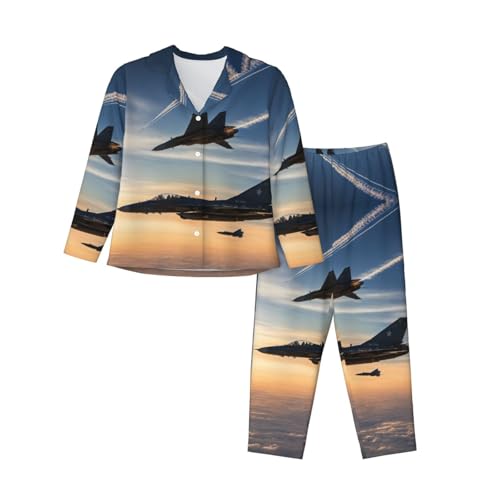 Pyjama avions de chasse femme EdWal pour des soirées cocooning élégantes
