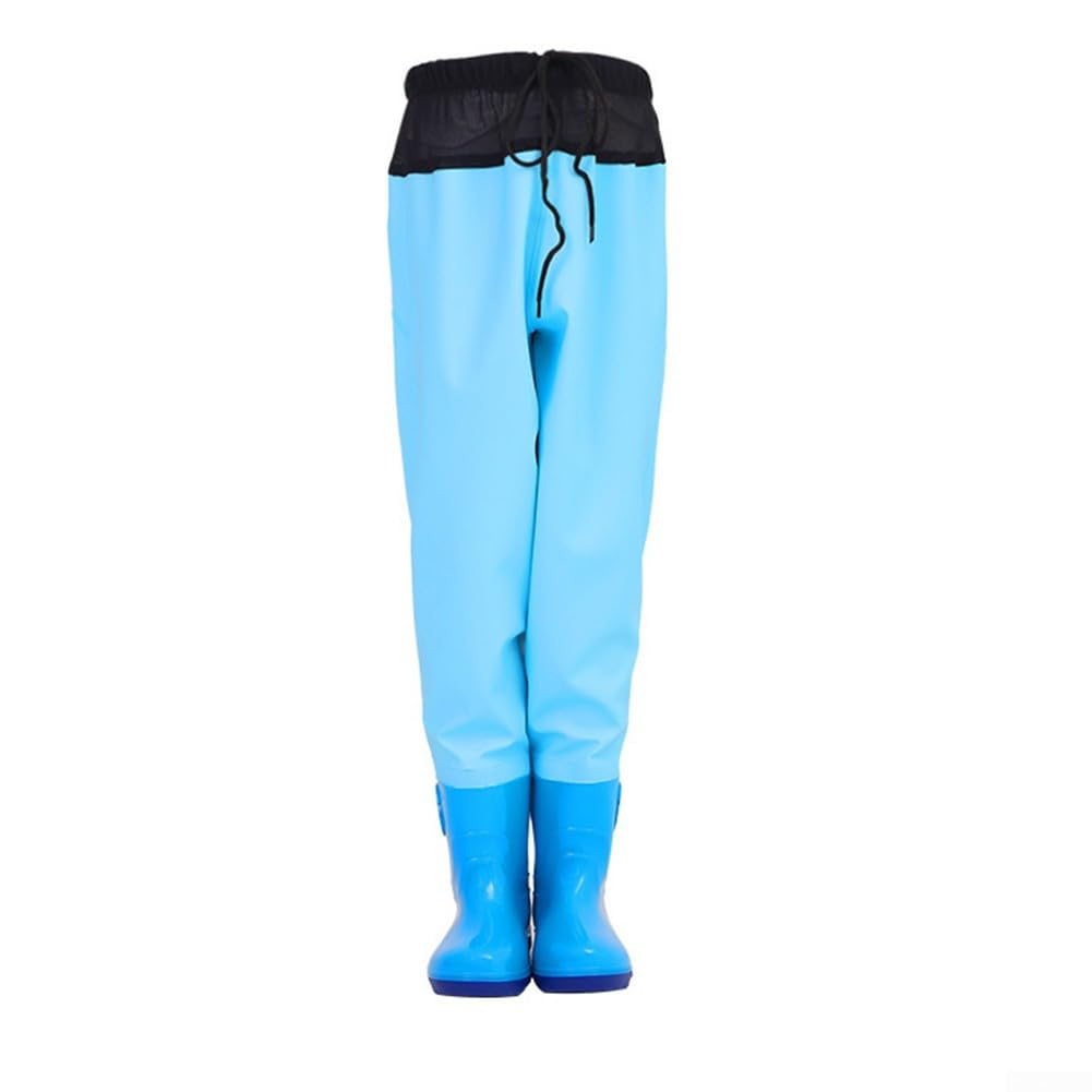 RANRAO Stivali da pesca per giovani con stivali a vita alta in nylon pantaloni impermeabili per bambini per fiume spiaggia caccia fango giocare avventura all'aperto