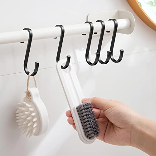 Relota 15 stück S Haken, S-Haken Schwarz Aluminium Hängehaken Rostfreie Haken für Küche, Badezimmer, Metallhaken zum Aufhängen für hängende Töpfe und Pfannen, Kaffeetassen, Kleidung, Pflanzen