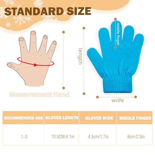 Image of ONESING 12 Pairs Kids Gloves - Warm Knitted Winter Gloves Bulk for Girls Boys | Children Gloves Designed for Cold Weather