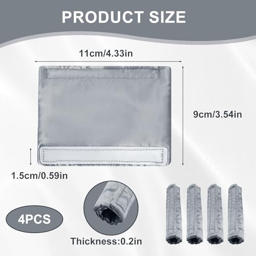 Image of 4 Pack Satin Mask Strap Covers, Face Cushion Cover for Strap Headgear, Universal and Reusable Comfort Pads, C Papa Accessories & Supplies Mask Cover Headgear Pads for Reducing Red Marks (Gray)