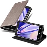 Cadorabo Hülle kompatibel mit Nokia Lumia 625 aus Premium Kunst Leder Flip Klappbare Stoßfeste Magnetische [Standfunktion] [Kartenfächern] Cover Hülle für Nokia Lumia 625 Tasche in Braun