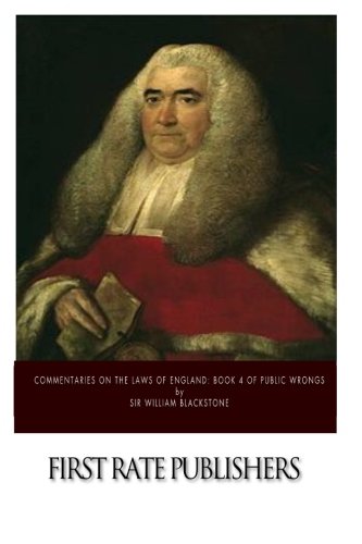 Commentaries on the Laws of England: Book 4, Of... 1494952033 Book Cover