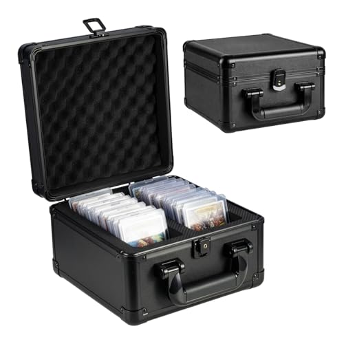 LN COZY CORNER Graded Card Storage Box Trading Card Storage Box Portable Card Holder for PSA BGS SGC CSG Slabs Top Loaders and Sports/MTG Trading Cards (Black 25x24x16cm)