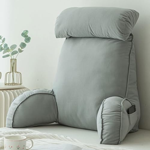 Coussin de dossier grand format pour lit et canapé gris clair