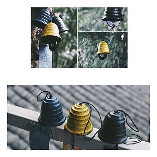 Japanese Bless Small Wind Chimes Outdoor, Iwachu Cast Iron Lucky Temple Wind Bell Memorial And Sympathy Wind Chimes For Outside Good Luck For Garden, Patio, Balcony (Blue Rippled Temple Bell) #TOP5